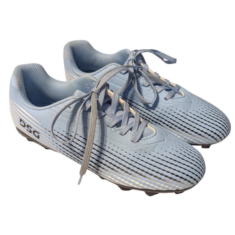 DSG Kids Size 3 Speed Viper Soccer Cleats Carolina Blue White DSG26YSC-CAR